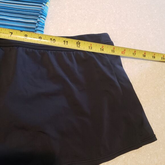 Nike Swimsuit Woman’s Size 8/10 Blue Yellow Black Tankini Skirt Bottom 2 Piece - Picture 8 of 8